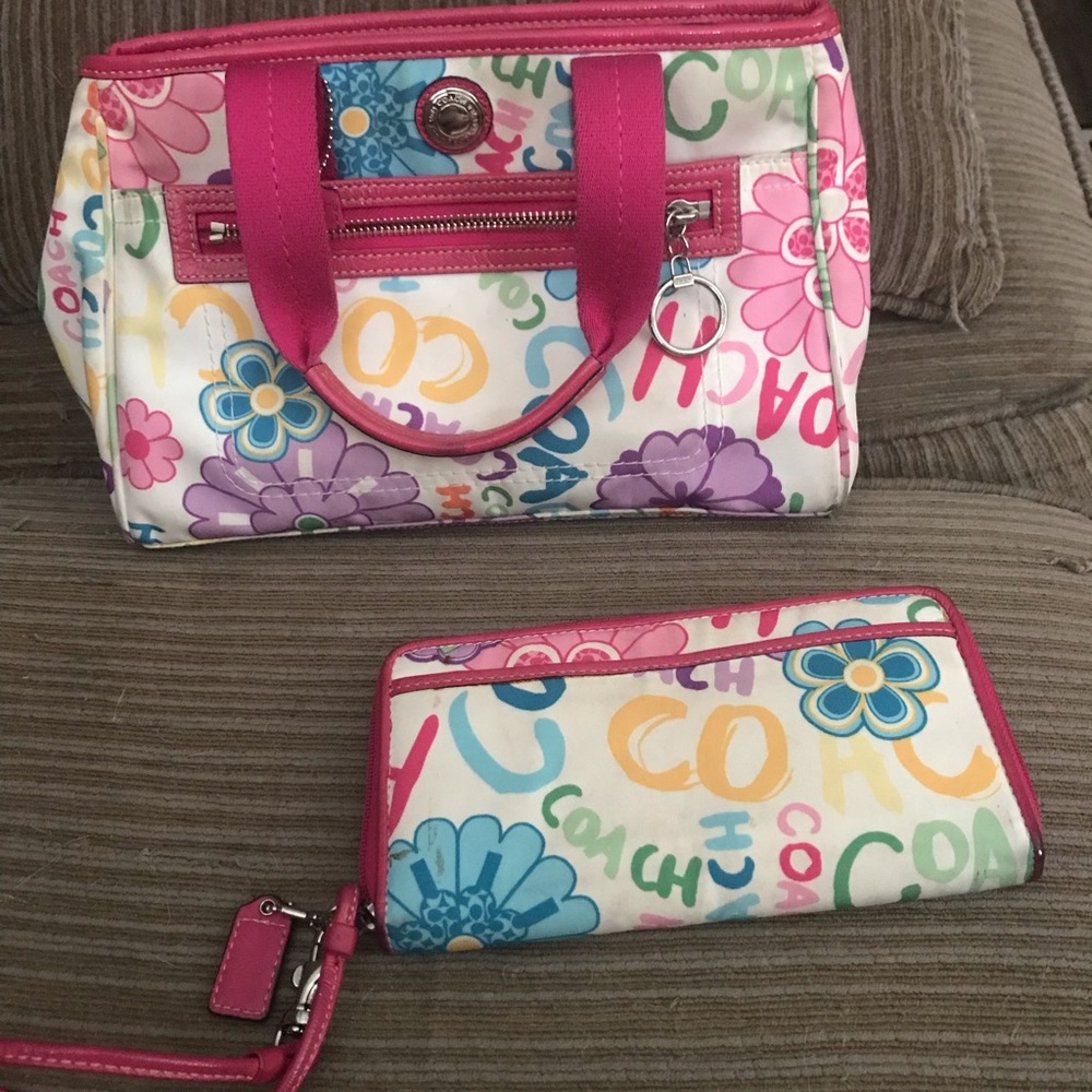 Small coach purse and matching wallet